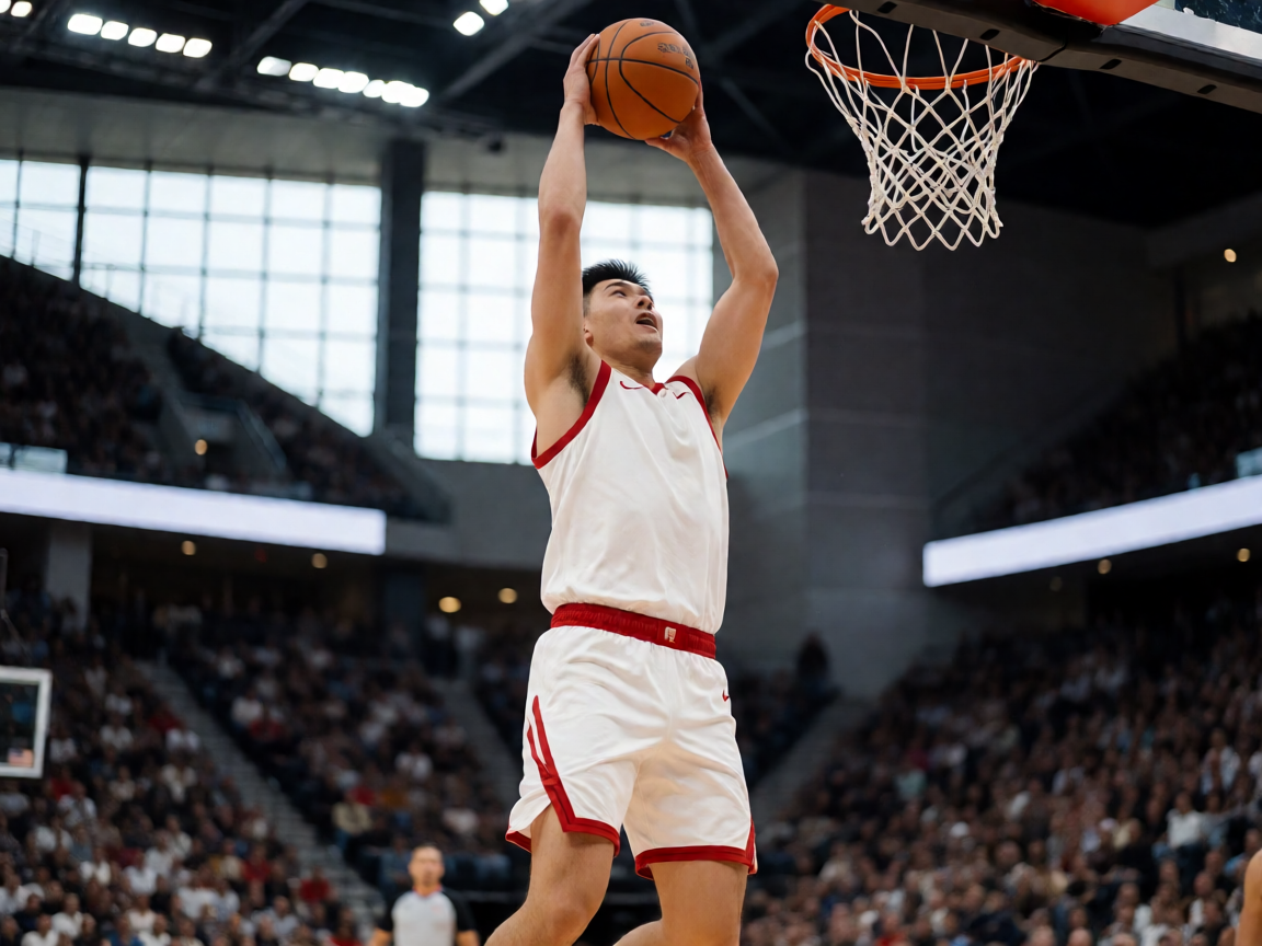NBA篮球比赛中球员扣篮的精彩瞬间